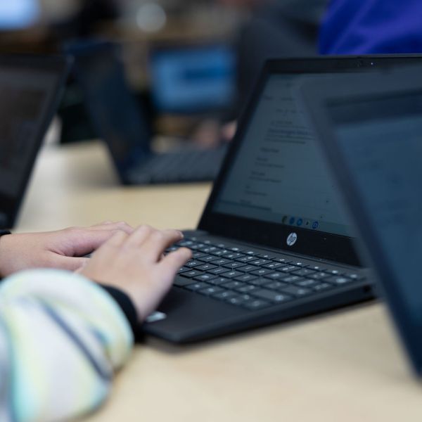 Students using Chromebooks at Albuquerque Christian school
